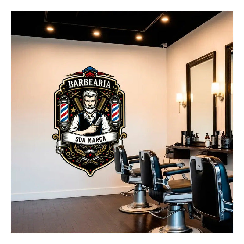 Adesivo Barbearia Gigante 140cm - Diversos Modelos