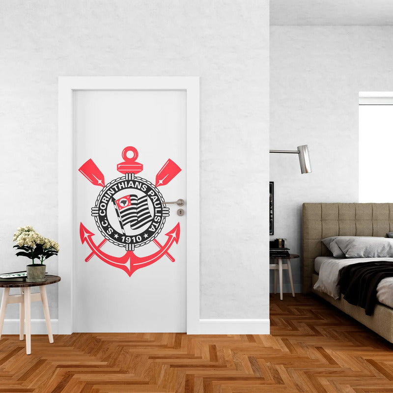 Adesivo De Porta Corinthians - Quarto Com A Cara Do Timão