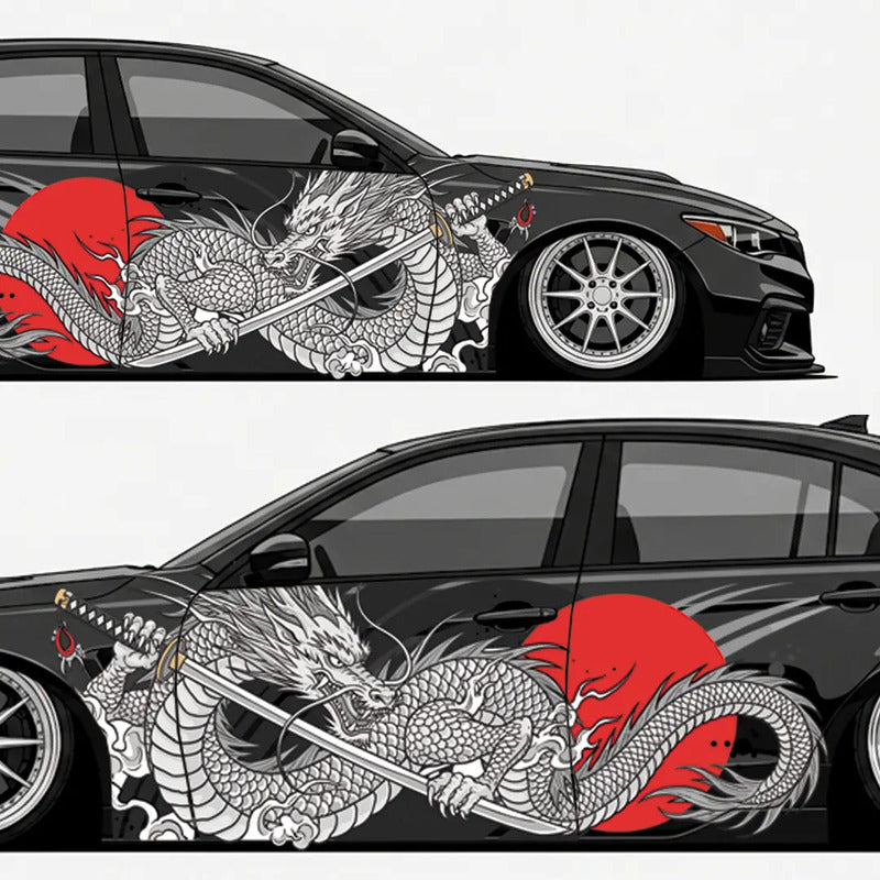 Adesivo Carro Tuning Dragão Japonês 189x70cm - Poder E Arte