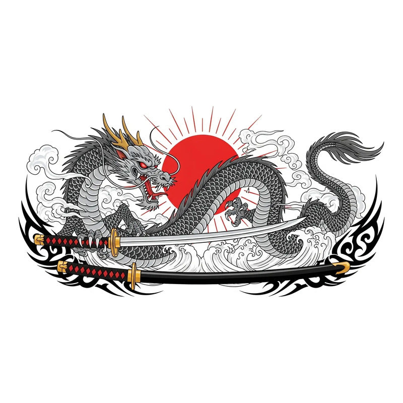 Adesivo Carro Tuning Dragão Japonês 189x70cm - Poder E Arte