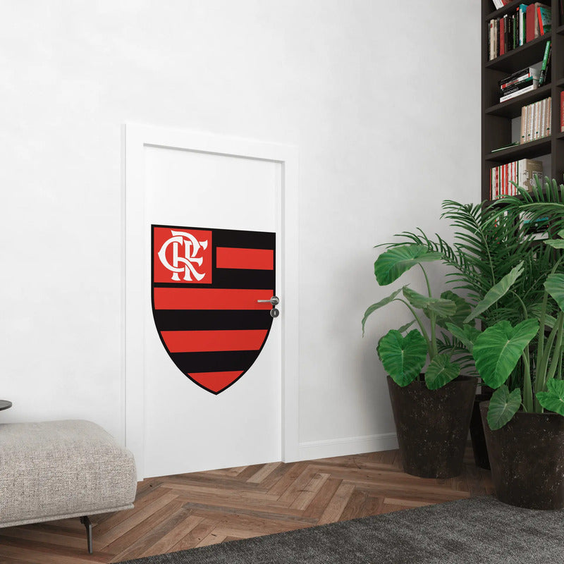 Adesivo De Porta Flamengo - Decore Com Raça Rubro-negra Adesivo De Porta Flamengo - A Cara Do Mengão Em Casa