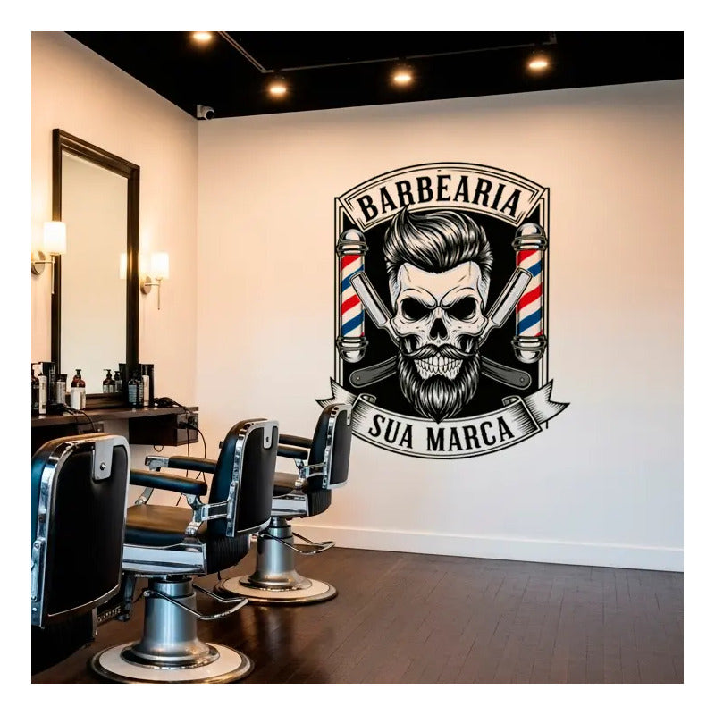 Adesivo Barbearia Gigante 140cm - Diversos Modelos