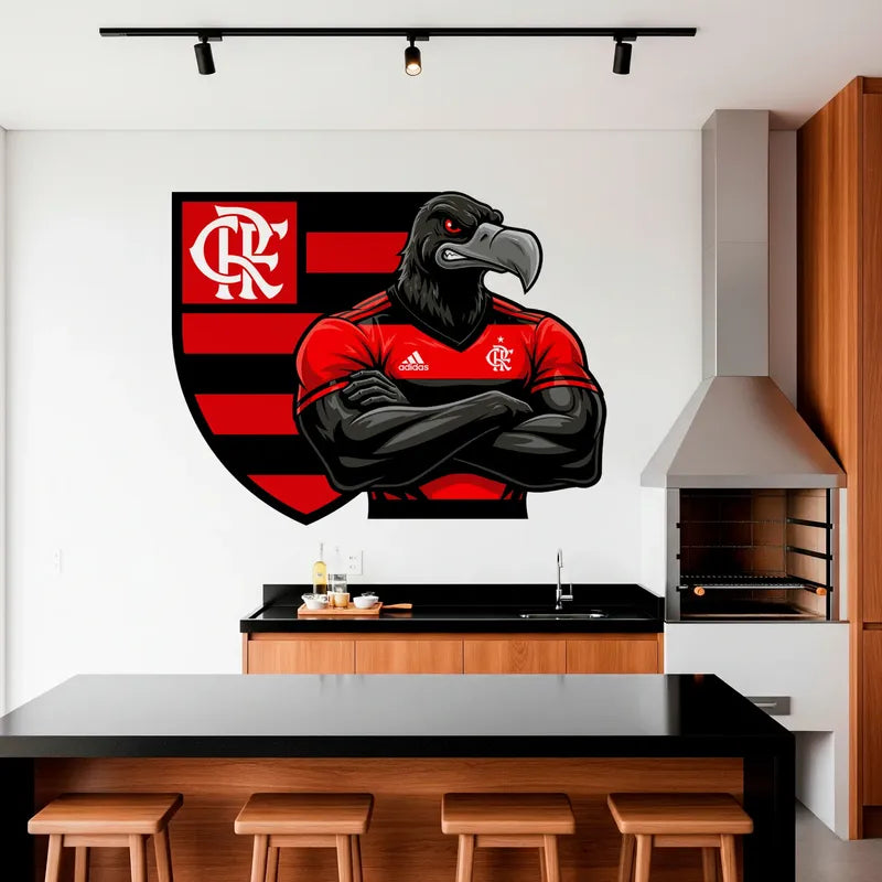 Adesivo Flamengo Urubu - Paixão E Raça Em 156x120 Cm