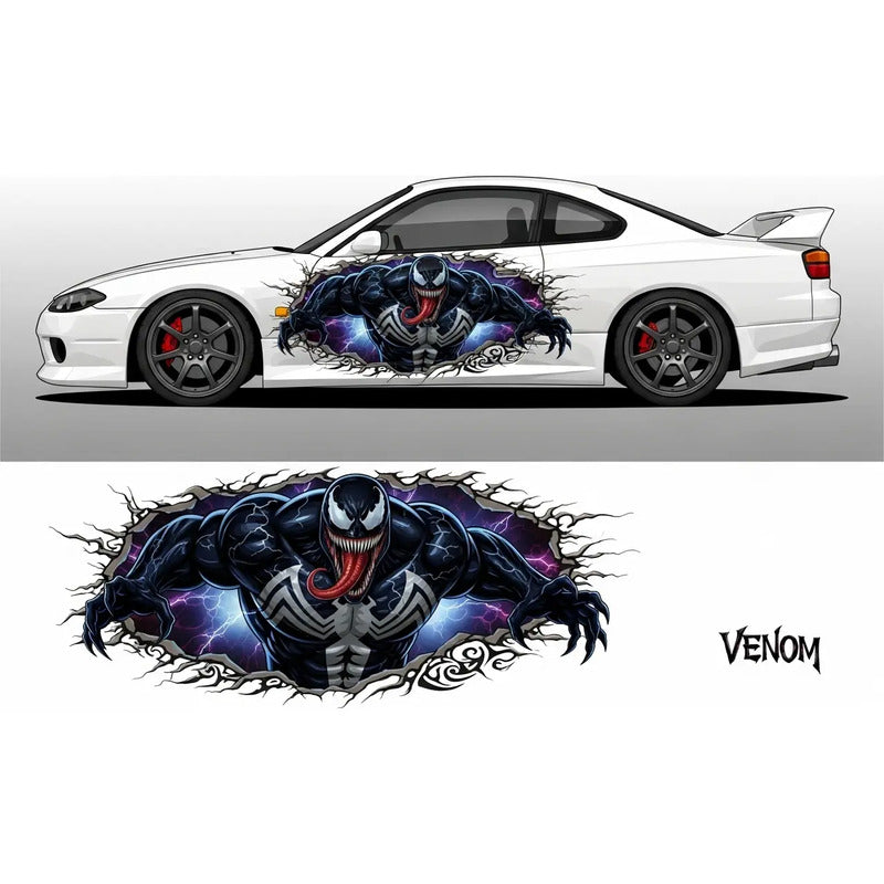 Adesivo Lateral Carro Venom Bleach Lobo 189x70cm