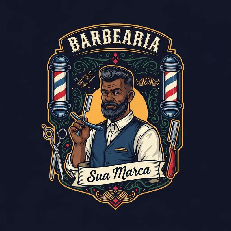 Adesivo Barbearia Gigante 140cm - Diversos Modelos