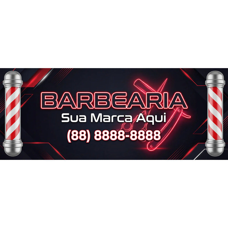 Banner Barbearia 200x80 - Inclua Sua Marca E Whatsapp Grátis