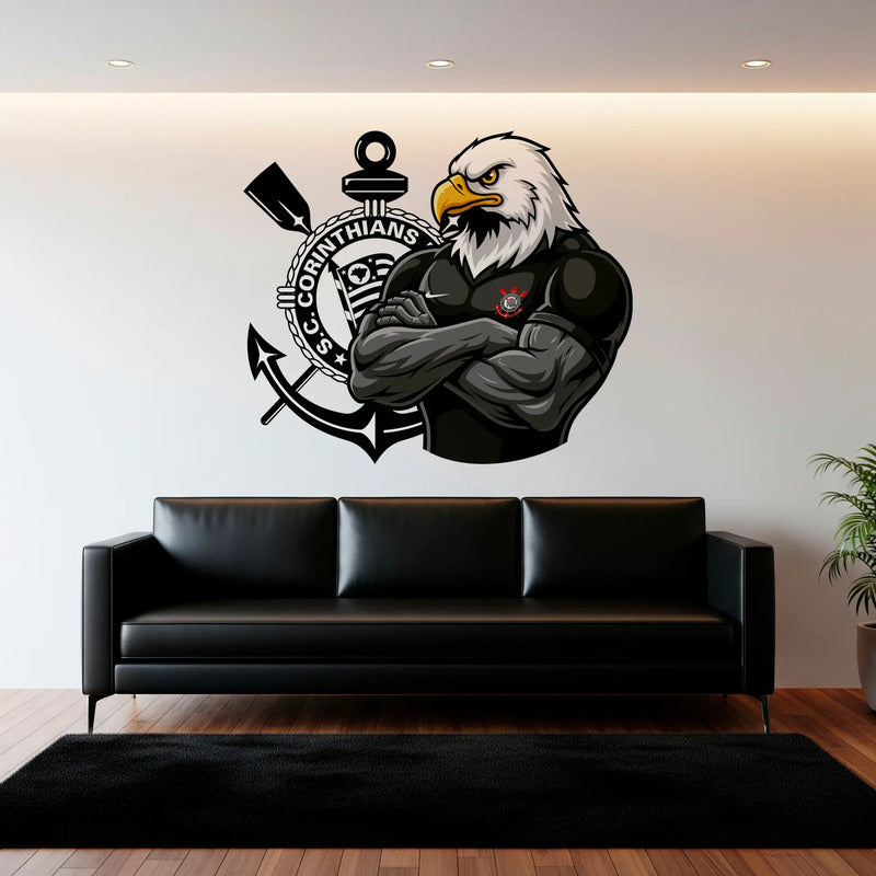 Adesivo Corinthians Gavião - Carro Parede Vidro 100x85 Cm