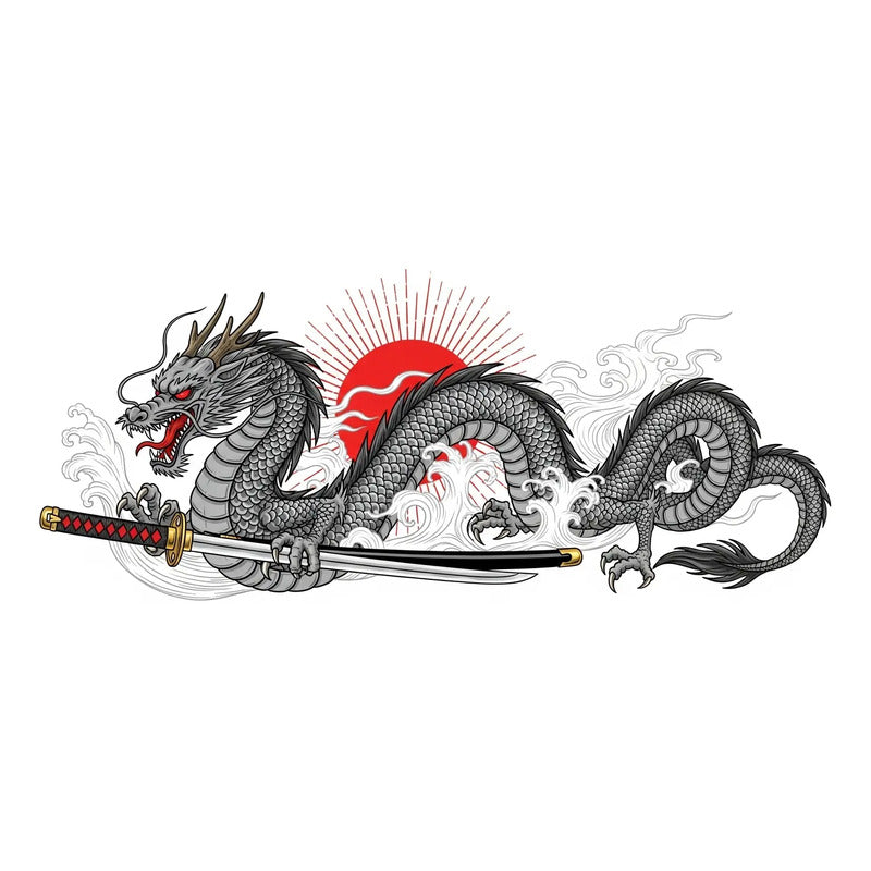 Adesivo Carro Tuning Dragão Japonês 189x70cm - Poder E Arte