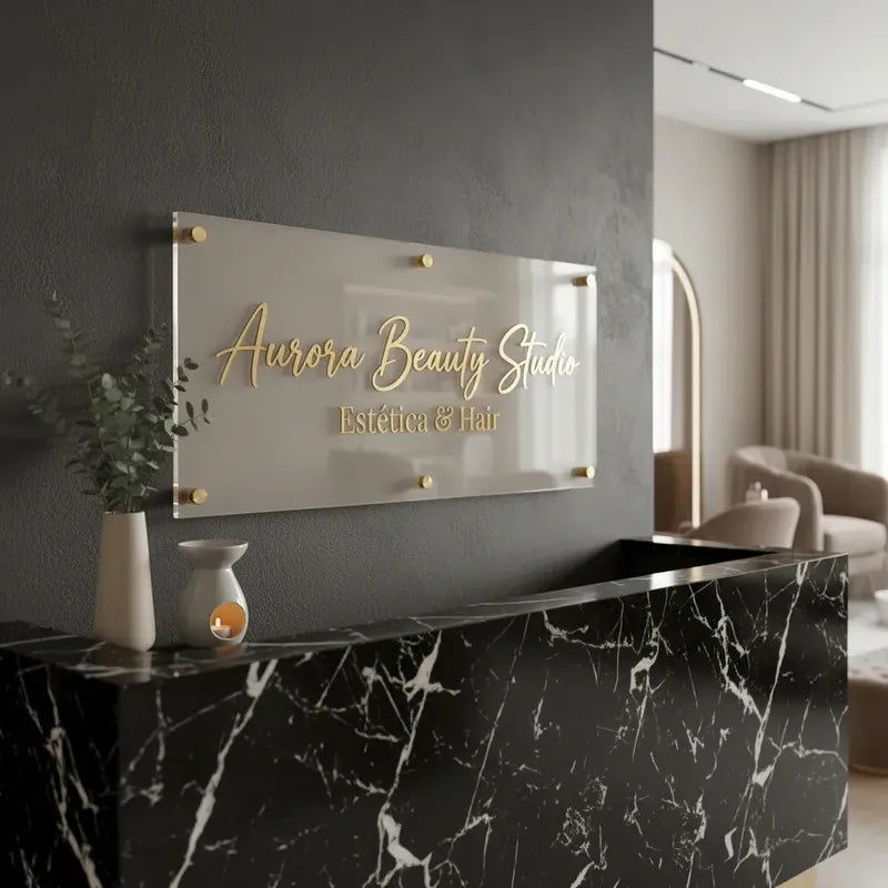 Placa Painel De Acrílico Logo Personalizada 100x60 Personalizado