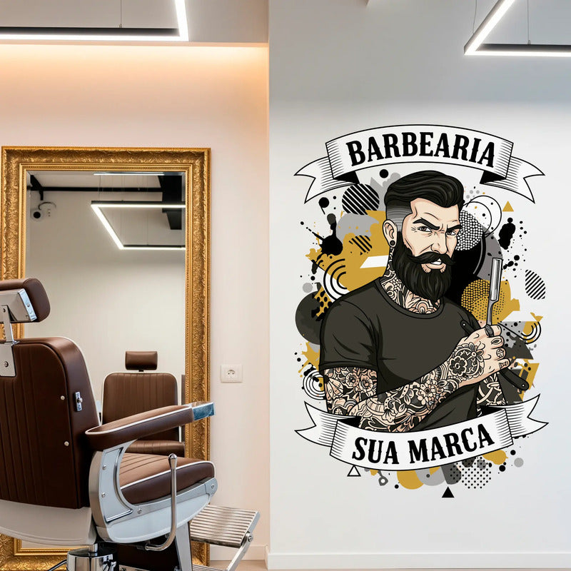 Adesivo Barbearia Gigante 140cm - Diversos Modelos