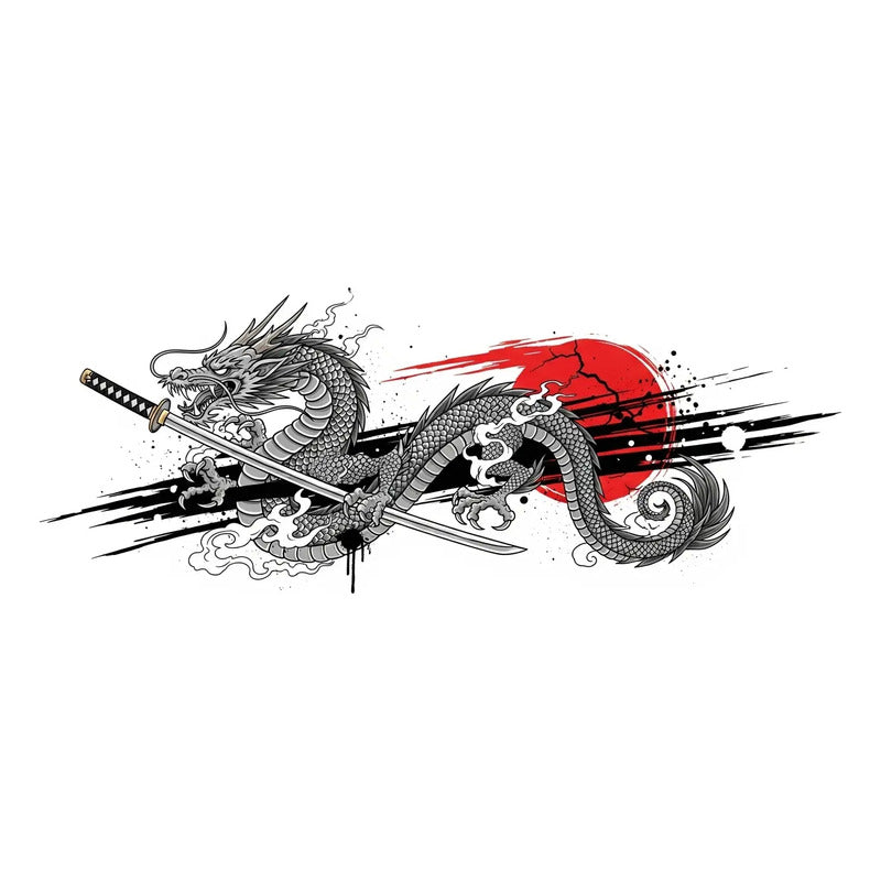 Adesivo Carro Tuning Dragão Japonês 189x70cm - Poder E Arte