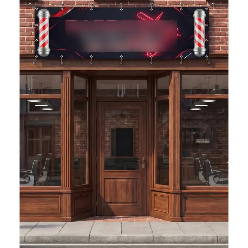 Banner Barbearia 200x80 - Inclua Sua Marca E Whatsapp Grátis