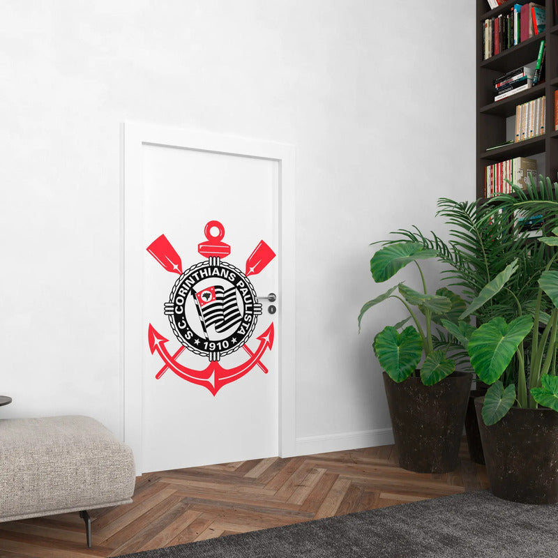 Adesivo De Porta Corinthians - Quarto Com A Cara Do Timão