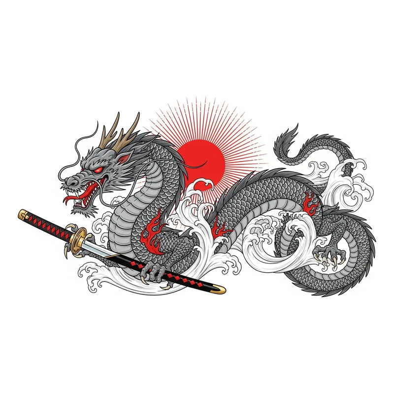 Adesivo Carro Tuning Dragão Japonês 189x70cm - Poder E Arte