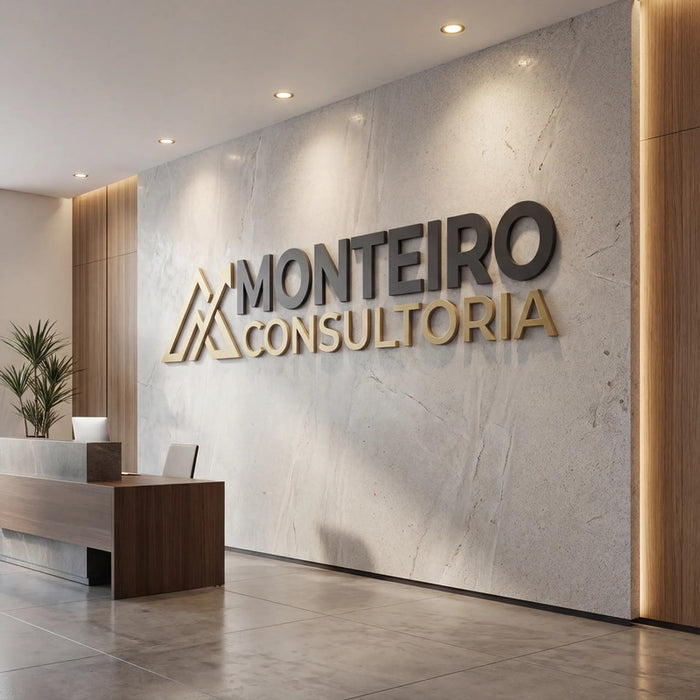 Logo em Alto Relevo 200 cm Fachada com Pintura Automotiva