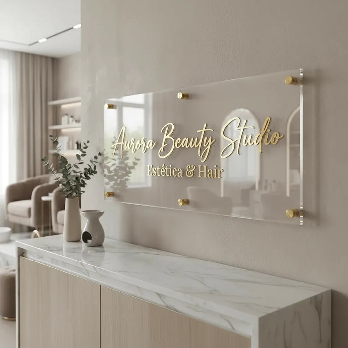 Placa Painel De Acrílico Logo Personalizada 100x60 Personalizado