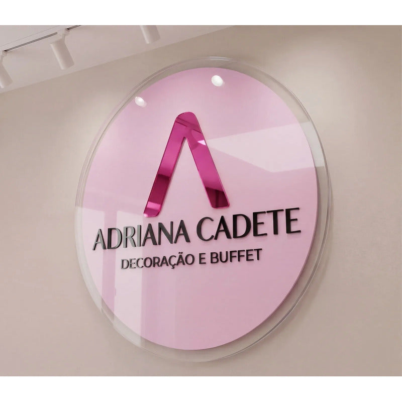 Placa Painel De Acrílico Letreiro Logo Personalizada 80x80 Personalizado