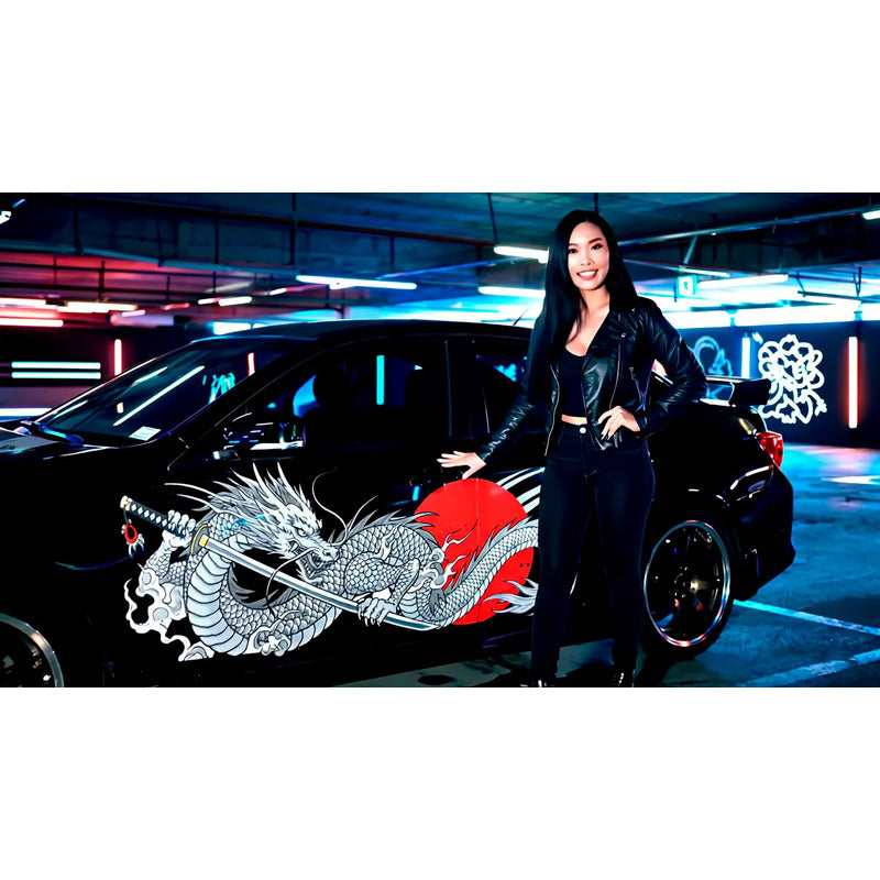 Adesivo Carro Tuning Dragão Japonês 189x70cm - Poder E Arte