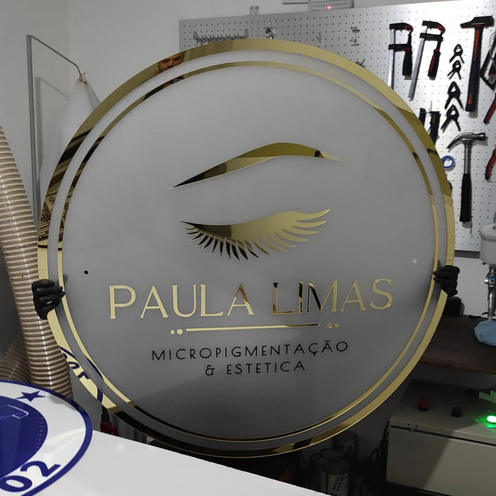 Placa Painel De Acrílico Gigante 100x100 Logo Personalizada Acrílico Gigante 100x100 Cm