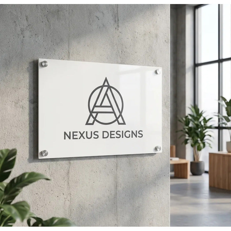 Placa Acm 100x50cm Personalizada Com Fixadores Inox Placa Em Acm Com A Sua Logo