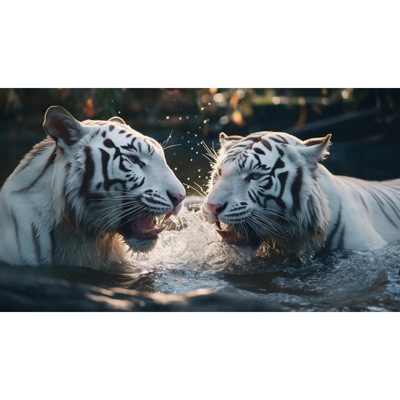 Adesivo Papel De Parede Tigre Branco 70x50 Alta Resolução Tigre Branco