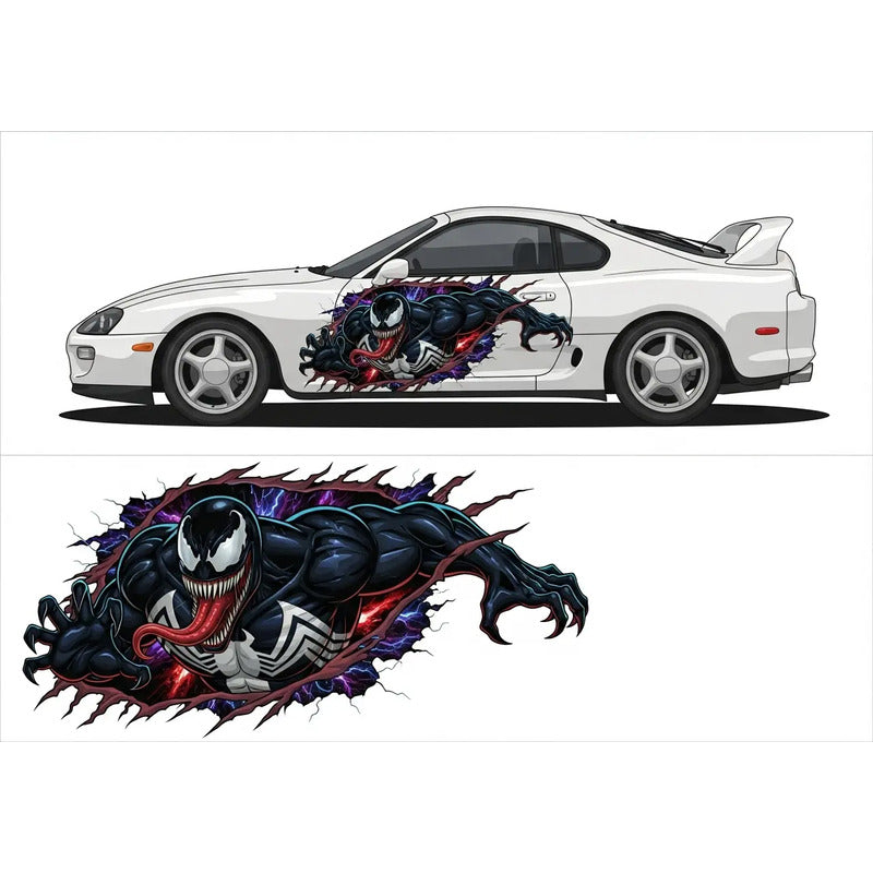 Adesivo Lateral Carro Venom Bleach Lobo 189x70cm