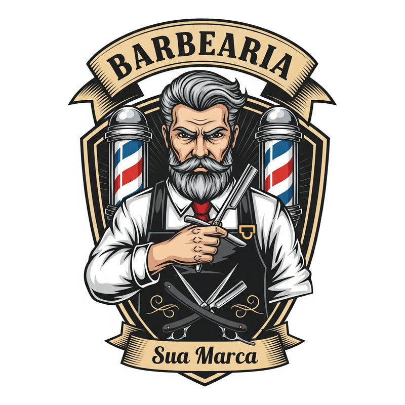 Adesivo Barbearia Gigante 140cm - Diversos Modelos