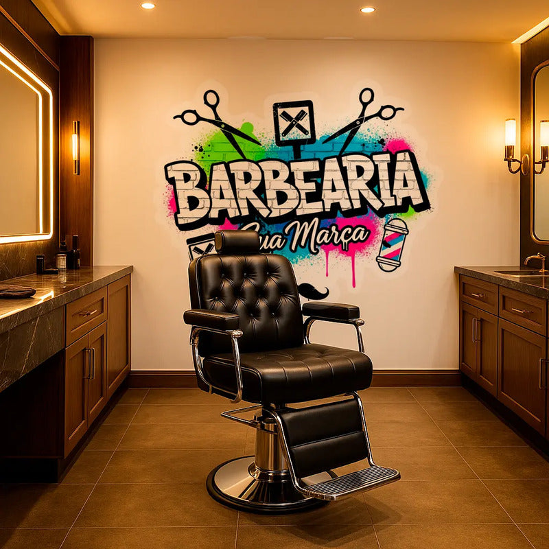 Adesivo Barbearia Gigante 140cm - Diversos Modelos
