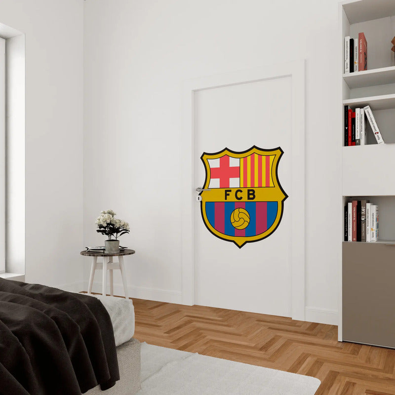 Adesivo De Porta Barcelona - A Magia Do Barça Na Sua Casa Adesivo De Porta Barcelona - Sua Entrada Com Tradição