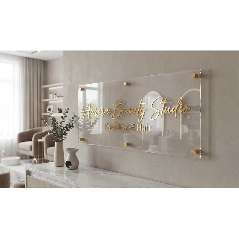 Placa Painel De Acrílico Logo Personalizada 100x60 Personalizado
