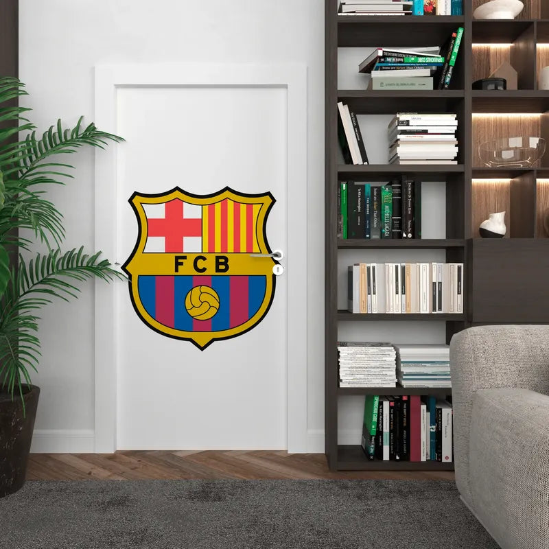 Adesivo De Porta Barcelona - A Magia Do Barça Na Sua Casa Adesivo De Porta Barcelona - Sua Entrada Com Tradição
