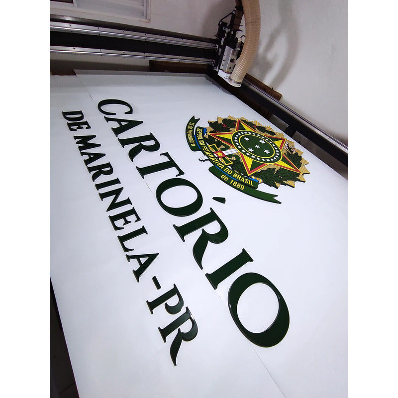 Logo Pvc 20mm Alto Relevo 100cm Fachada + Pintura Automotiva Logo Alto Relevo Pintura Automotiva Pu
