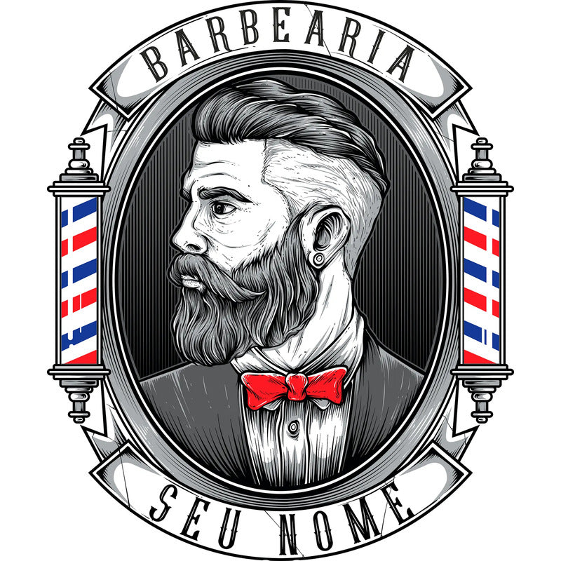Adesivo Barbearia 140cm Porta Vidro Parede