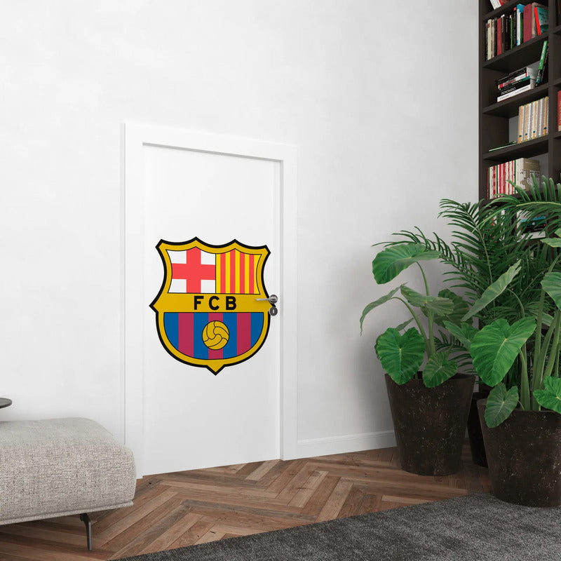 Adesivo De Porta Barcelona - A Magia Do Barça Na Sua Casa Adesivo De Porta Barcelona - Sua Entrada Com Tradição