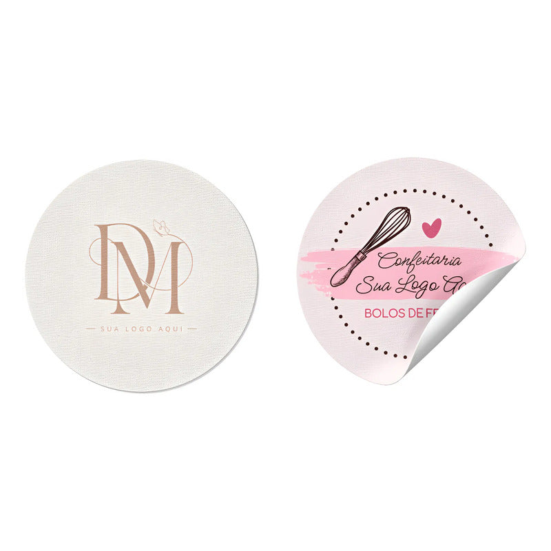 600 Etiquetas Personalizadas + Criação Do Design Da Sua Logo Personalizado