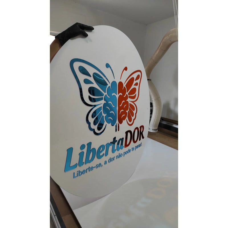 Placa Painel De Acrílico Gigante 100x100 Logo Personalizada Acrílico Gigante 100x100 Cm