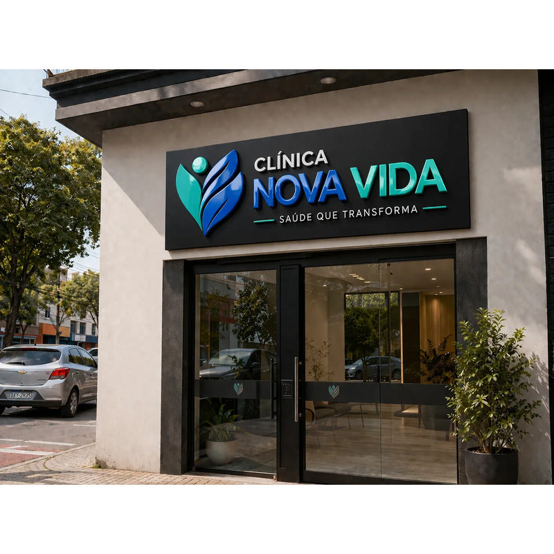 Placa 1.20m Fachada Acm E Pvc Sua Logo Personalizada Acm E Pvc Expandido