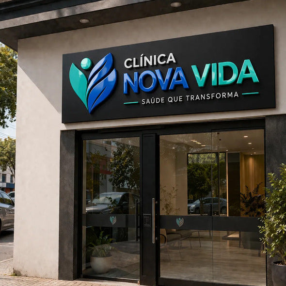 Placa 1.20m Fachada Acm E Pvc Sua Logo Personalizada Acm E Pvc Expandido