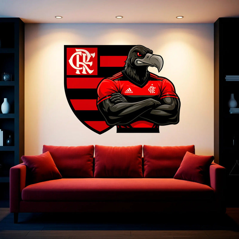Adesivo Flamengo Mascote Urubu - Carro Parede Vidro 100x82cm