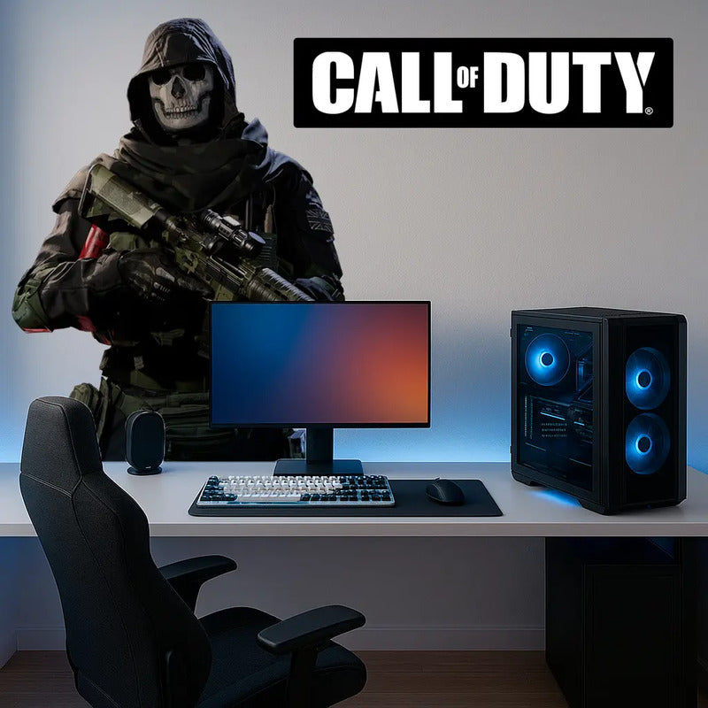 Adesivo Gamer Call Of Duty Gigante 140x113cm + Logo Do Cod