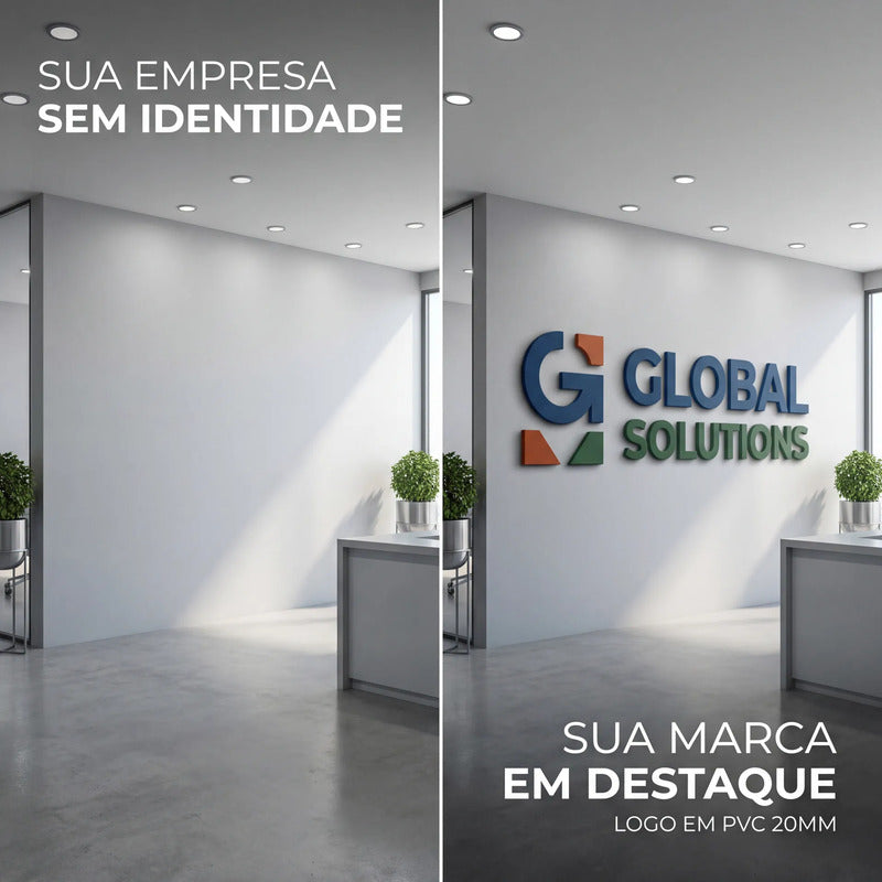 Logo Alto Relevo Pvc 20mm 200 Cm Para Fachada Logo Alto Relevo 20 Mm