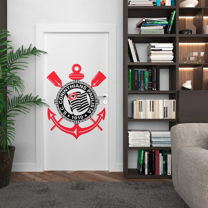 Adesivo De Porta Corinthians - Quarto Com A Cara Do Timão