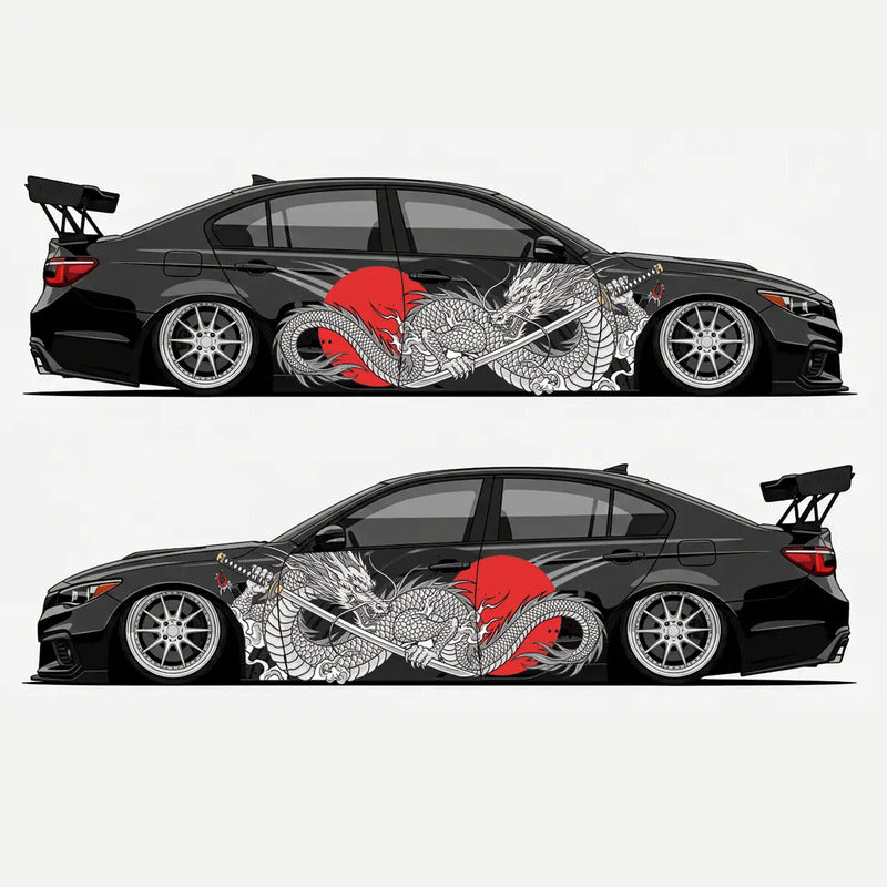 Adesivo Carro Tuning Dragão Japonês 189x70cm - Poder E Arte