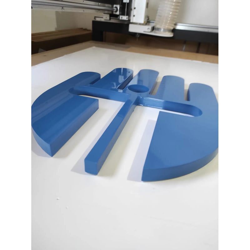 Logo Pvc 20mm Alto Relevo 120cm Fachada + Pintura Automotiva Logo Em Alto Relevo 20mm