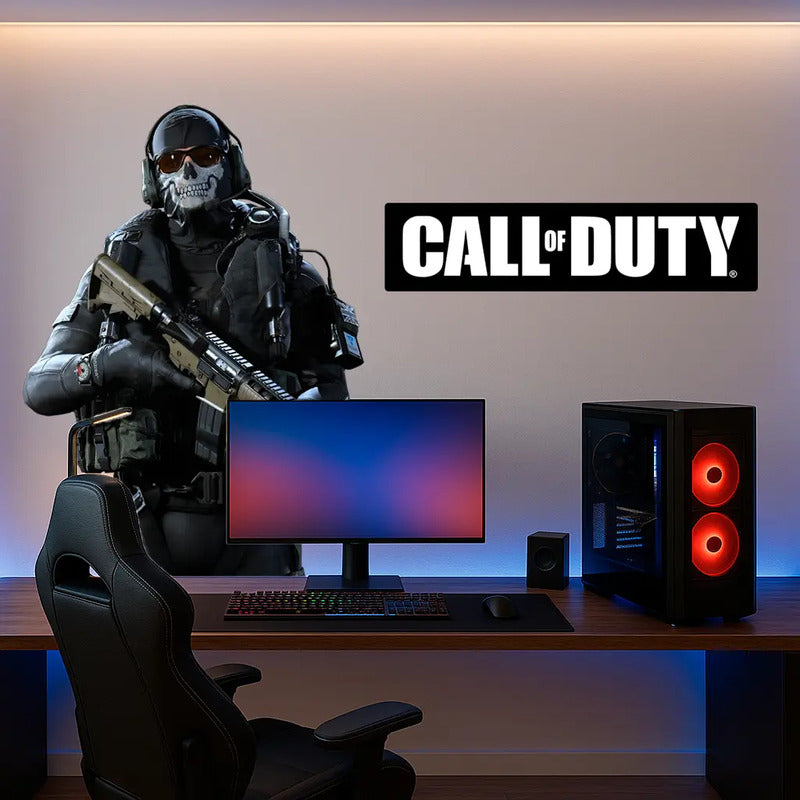 Adesivo Gamer Call Of Duty Gigante 140x113cm + Logo Do Cod
