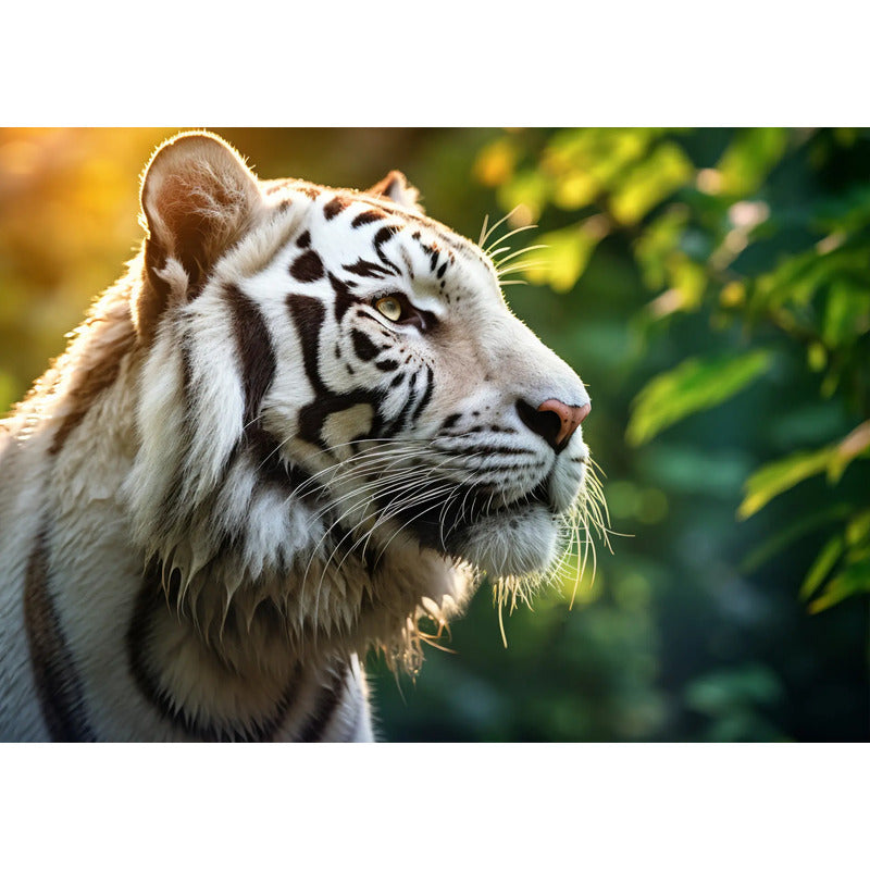 Adesivo Papel De Parede Tigre Branco 70x50 Alta Resolução Tigre Branco