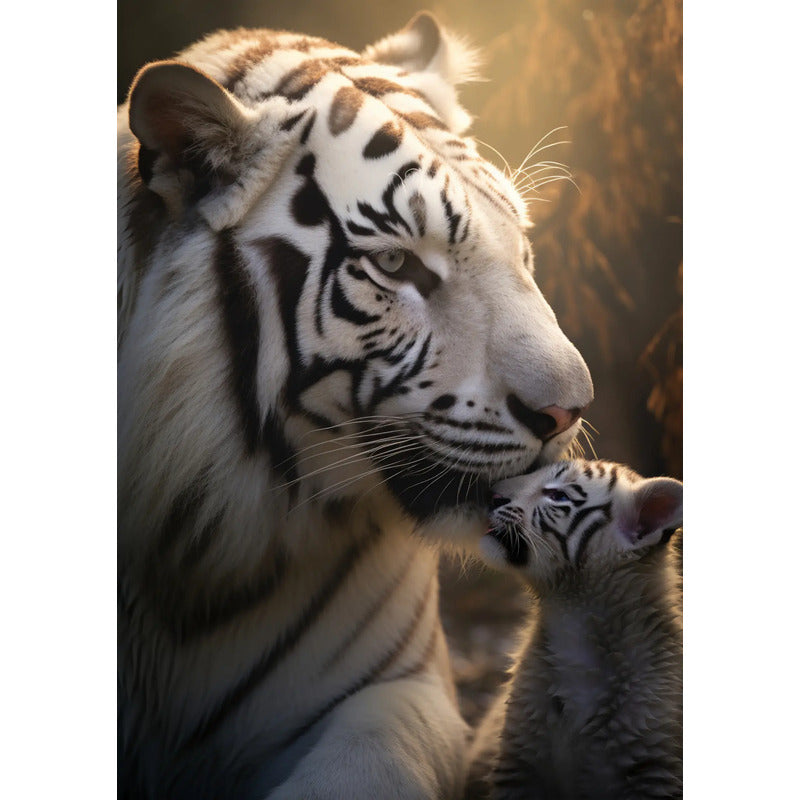 Adesivo Papel De Parede Tigre Branco 70x50 Alta Resolução Tigre Branco