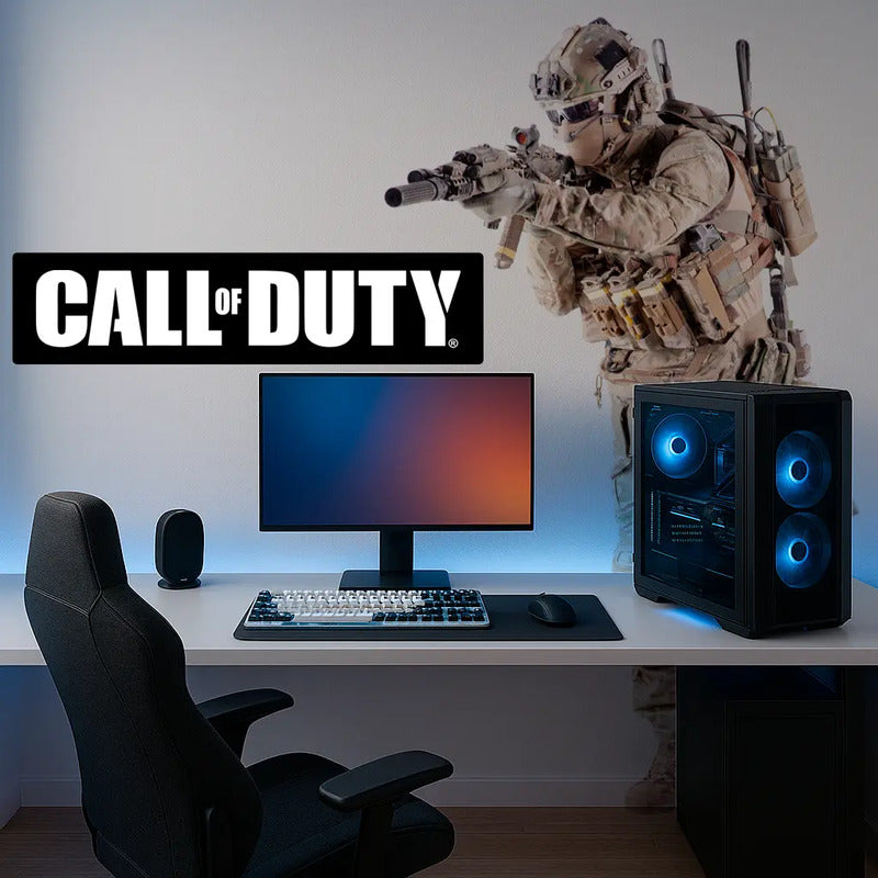 Adesivo Gamer Call Of Duty Gigante 140x113cm + Logo Do Cod