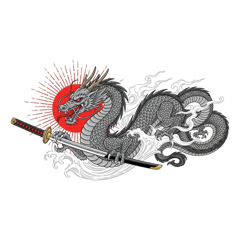 Adesivo Carro Tuning Dragão Japonês 189x70cm - Poder E Arte
