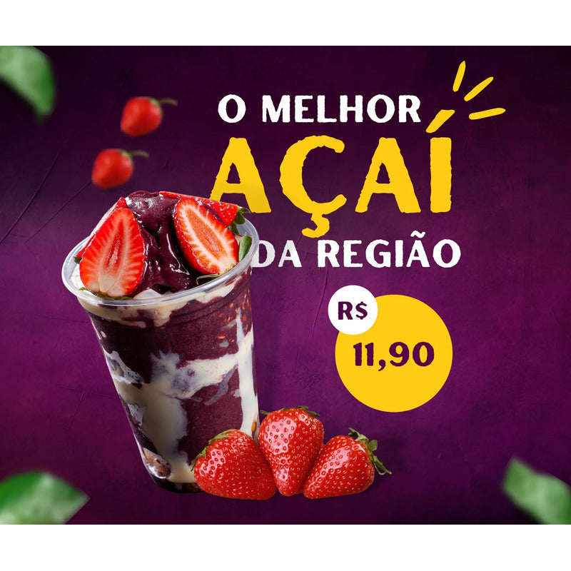 Adesivo De Açaí Gigante 140cm - Destaque Seu Produto E Venda